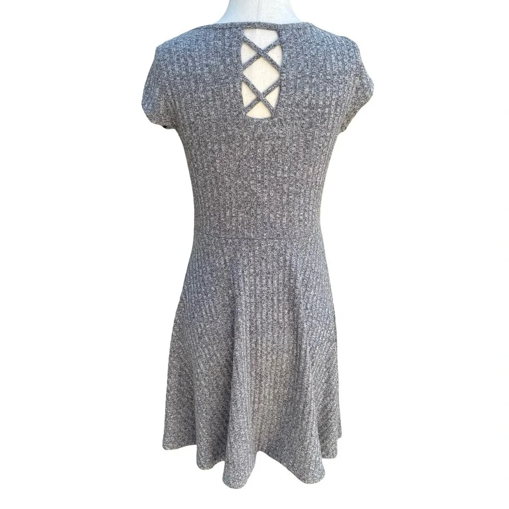 The‎ Childrens Place Ribbed Marl Skater Dress Lattice Back Jr XXL Womens S NEW